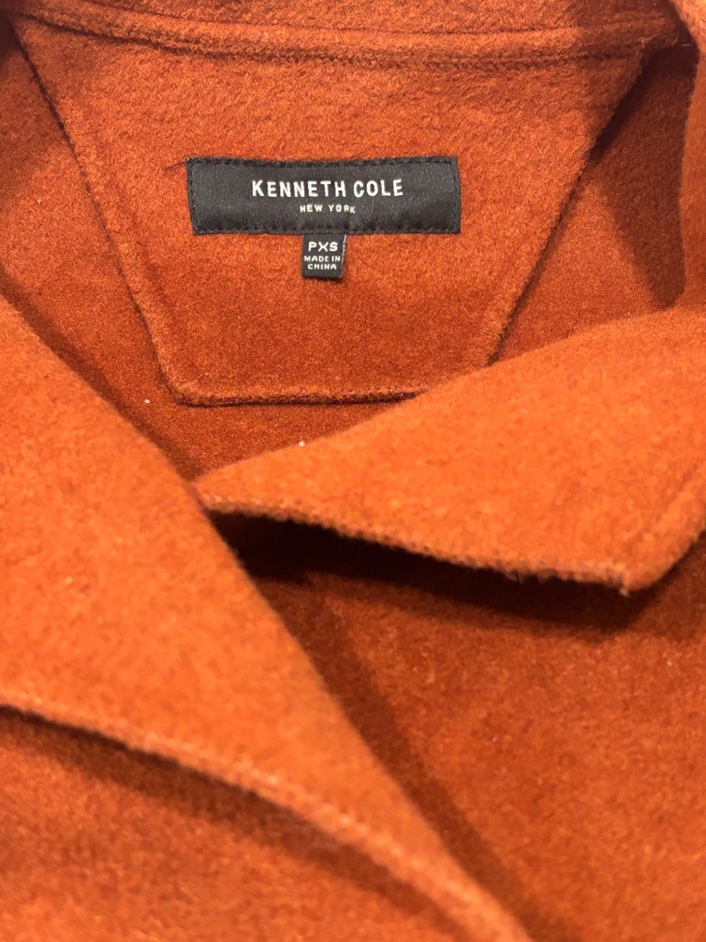 Kenneth Cole New York Double Face Wool Coat - Burnt Orange Size XSP - Picture 13 of 14